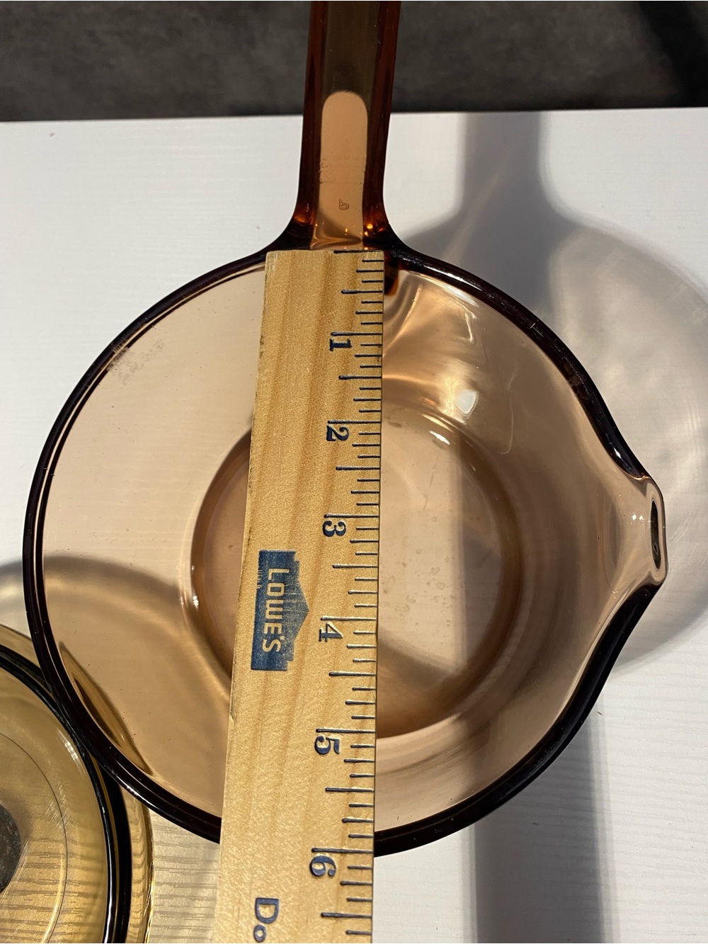 Vintage Corning Visions Amber Glass Saucepan 1L 1 Quart Pot Pour Spout W/ Lid - Picture 8 of 11